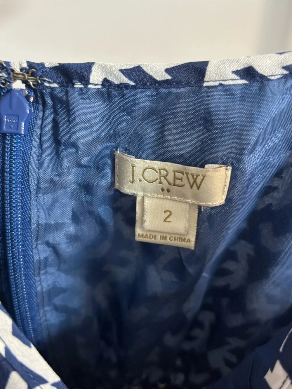 J. Crew Navy and White Printed Seaside Spaghetti-Strap Dress with Pockets